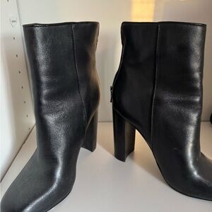Black Leather Ankle Boots